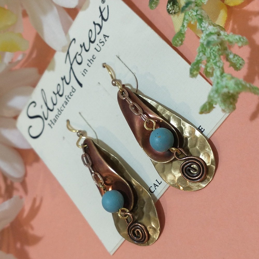 Retired Silver Forest Layered Earrings - Picture 3 of 4